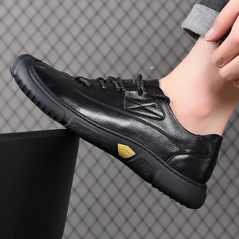 Casual Oxford Derby Orthopedic Leather Shoes No-Stripe Comfortable Walking Shoes Business Office Loafers Work Flats Sneakers(8.5)