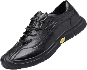 Casual Oxford Derby Orthopedic Leather Shoes No-Stripe Comfortable Walking Shoes Business Office Loafers Work Flats Sneakers(8.5)