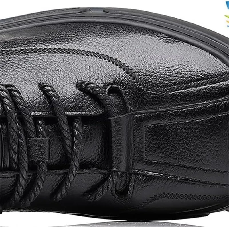 Casual Oxford Derby Orthopedic Leather Shoes No-Stripe Comfortable Walking Shoes Business Office Loafers Work Flats Sneakers(8.5)
