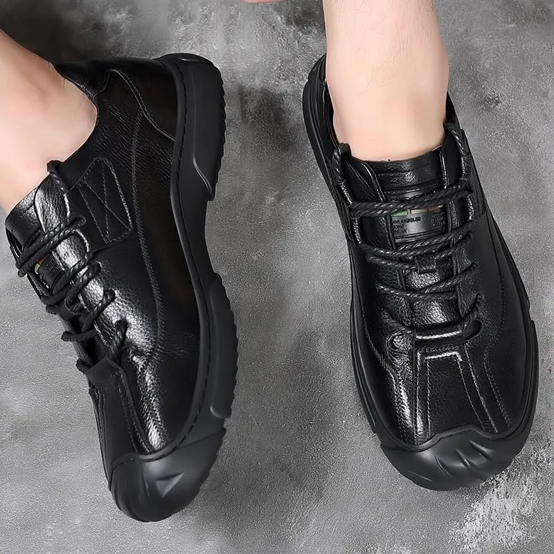 Casual Oxford Derby Orthopedic Leather Shoes No-Stripe Comfortable Walking Shoes Business Office Loafers Work Flats Sneakers(8.5)