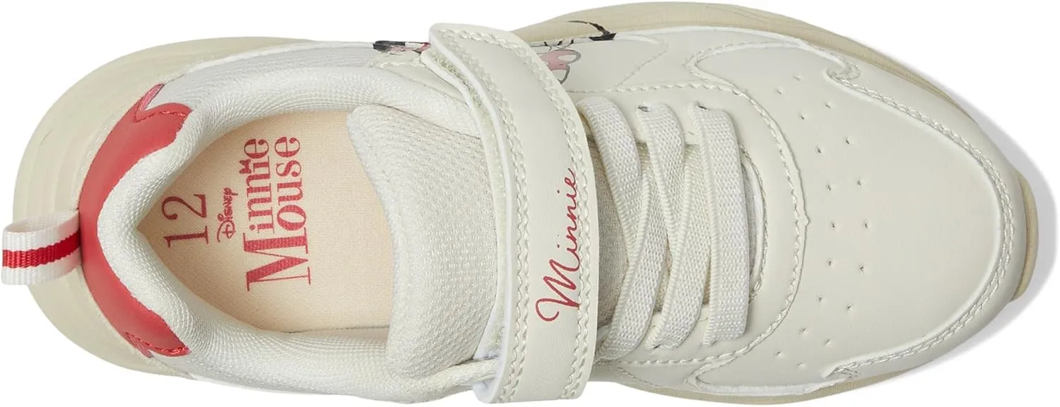 Disney Minnie Mouse Kids Sneakers - Girls Cute Comfy Lightweight Strap-On Walking Shoes (Size Little Kid - Big Kid)