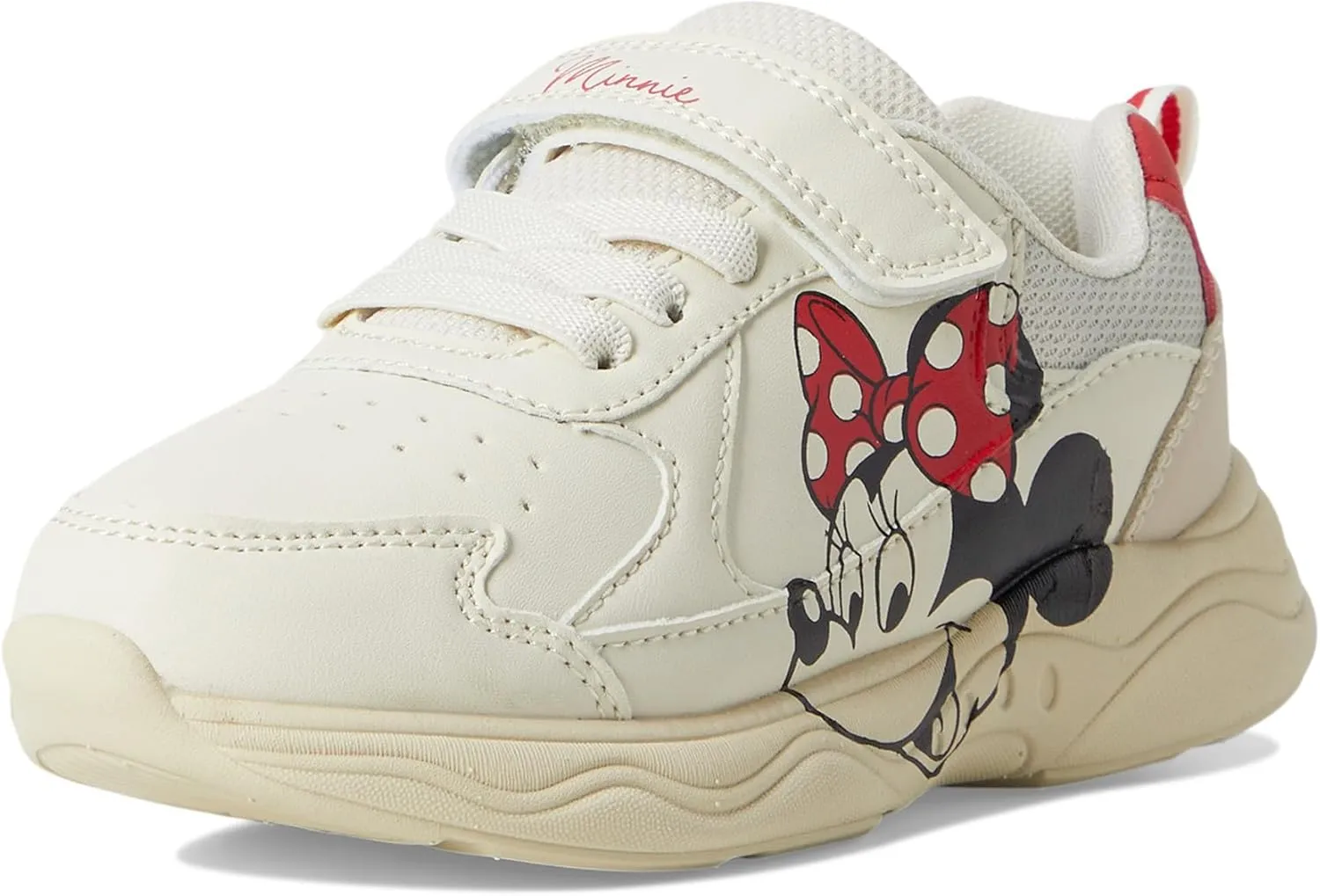 Disney Minnie Mouse Kids Sneakers - Girls Cute Comfy Lightweight Strap-On Walking Shoes (Size Little Kid - Big Kid)