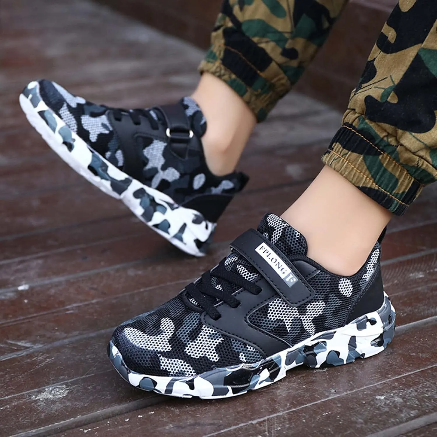 Eliogn Kids Sneakers for Boys Running Shoes Lightweight Breathable Walking Shoes