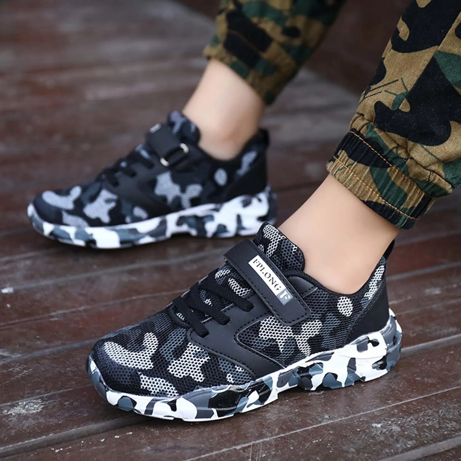 Eliogn Kids Sneakers for Boys Running Shoes Lightweight Breathable Walking Shoes