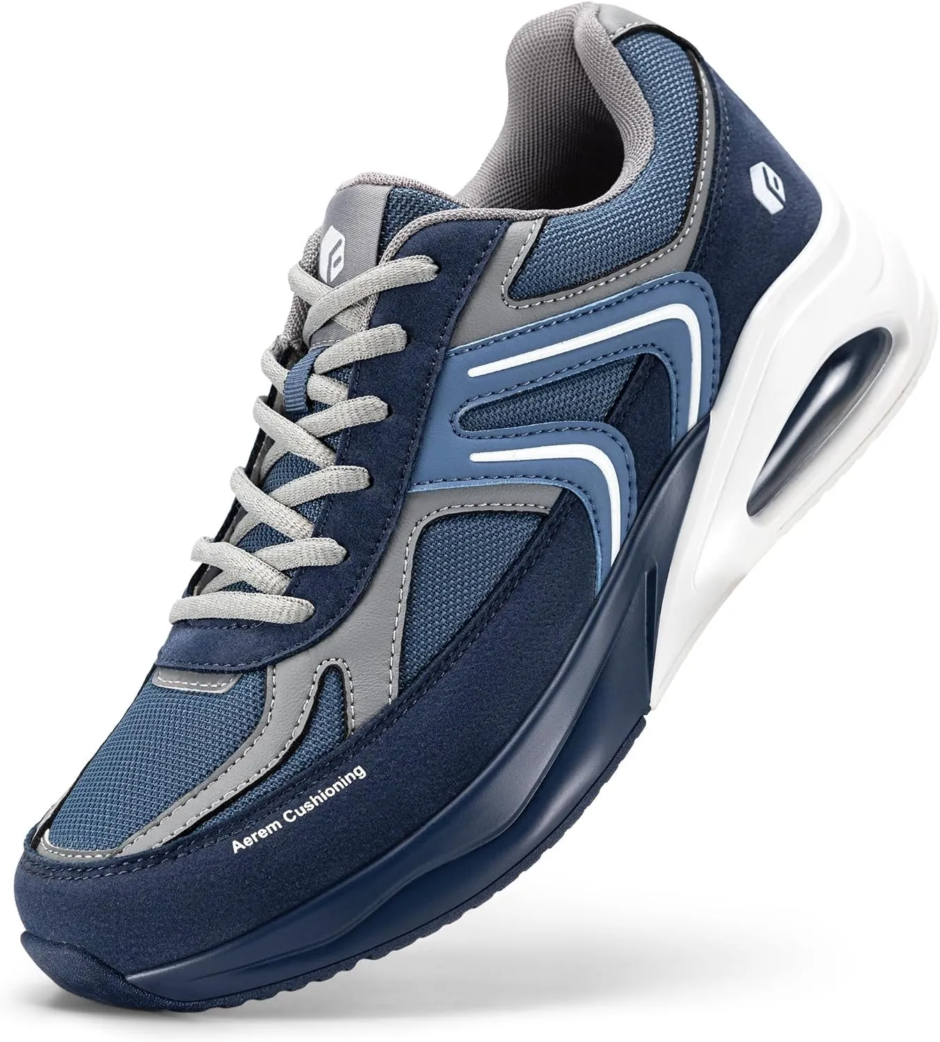 FitVille Men's Extra Wide Walking Shoes Wide Width Air Cushion Cross Training Sneakers for Heel Pain Relief Plantar Fasciitis - HeelAero V2