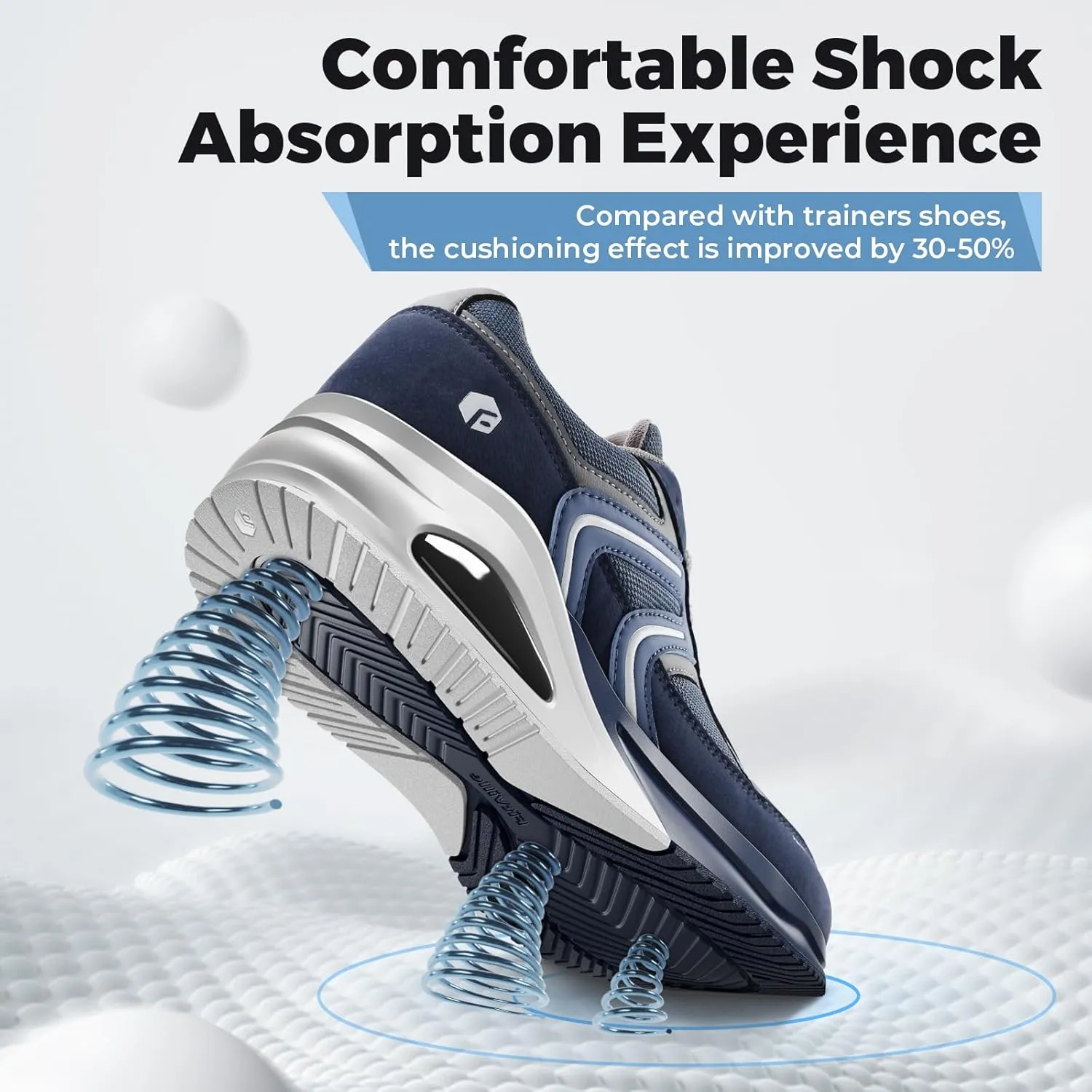 FitVille Men's Extra Wide Walking Shoes Wide Width Air Cushion Cross Training Sneakers for Heel Pain Relief Plantar Fasciitis - HeelAero V2