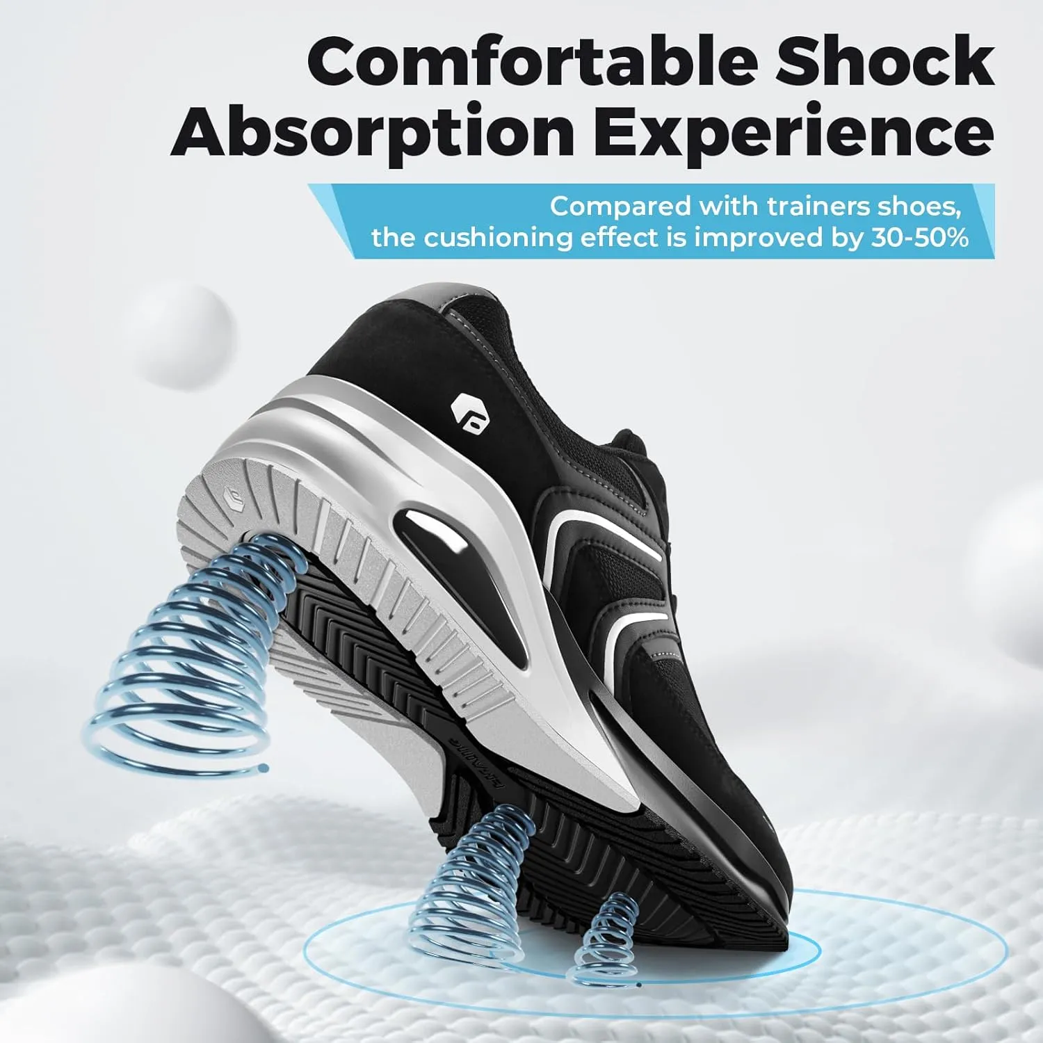 FitVille Men's Extra Wide Walking Shoes Wide Width Air Cushion Cross Training Sneakers for Heel Pain Relief Plantar Fasciitis - HeelAero V2