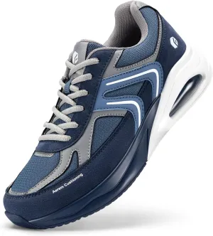 FitVille Men's Extra Wide Walking Shoes Wide Width Air Cushion Cross Training Sneakers for Heel Pain Relief Plantar Fasciitis - HeelAero V2