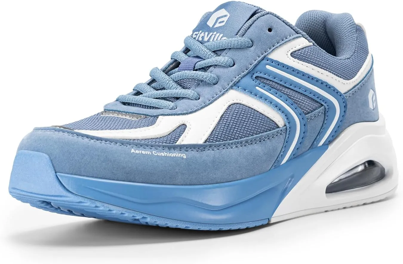 FitVille Wide Walking Shoes for Women Air Cushion Wide Width Sneakers for Flat Feet Planter Fasciitis - HeelAero V2