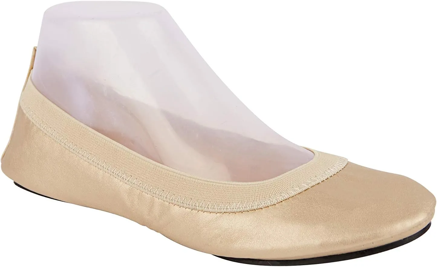 Foldable Ballet Flats Shoes,Portable Comfortable Roll Up Travel Shoes with Carry Purse & Carry Bag with a Solid Sole,Colours Black,Silver,Champagne and Leopard