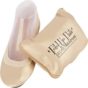 Foldable Ballet Flats Shoes,Portable Comfortable Roll Up Travel Shoes with Carry Purse & Carry Bag with a Solid Sole,Colours Black,Silver,Champagne and Leopard