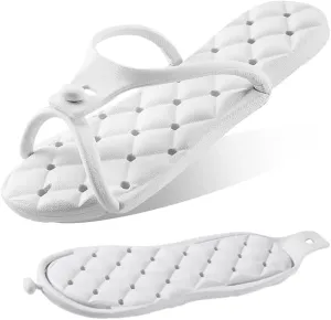 Foldable Travel Shower Shoes with Holes,Dry Quickly Non Slip Bath Slippers,Portable Hotel Lightweight Sandals for Spa Nail Salon Beach Pool Gym