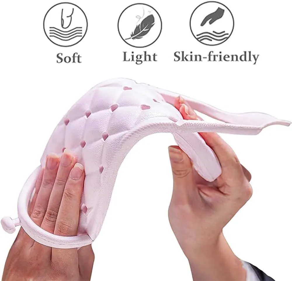 Foldable Travel Shower Shoes with Holes,Dry Quickly Non Slip Bath Slippers,Portable Hotel Lightweight Sandals for Spa Nail Salon Beach Pool Gym