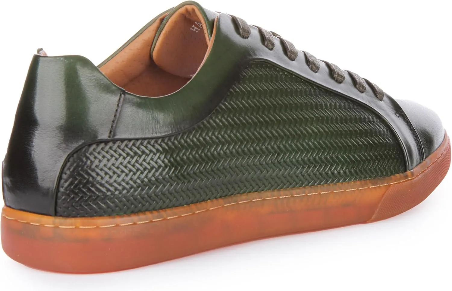 Harvey Men's Leather Lace Up Casual Trainers, Breathable and Comfortable with Slip-Resistant Outsole