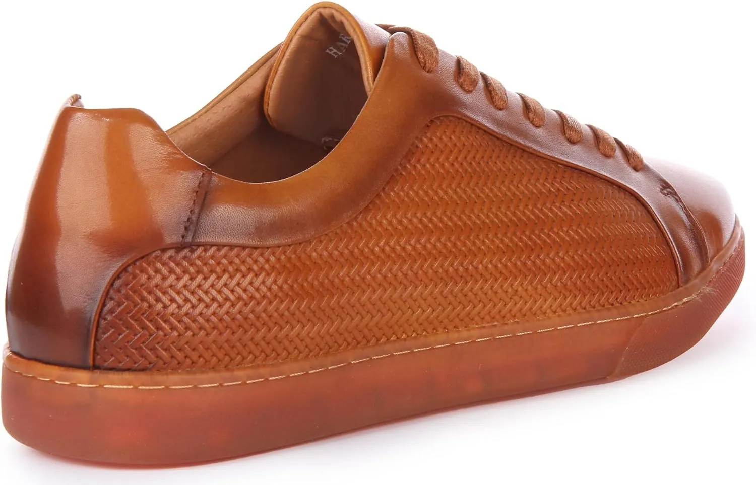 Harvey Men's Leather Lace Up Casual Trainers, Breathable and Comfortable with Slip-Resistant Outsole