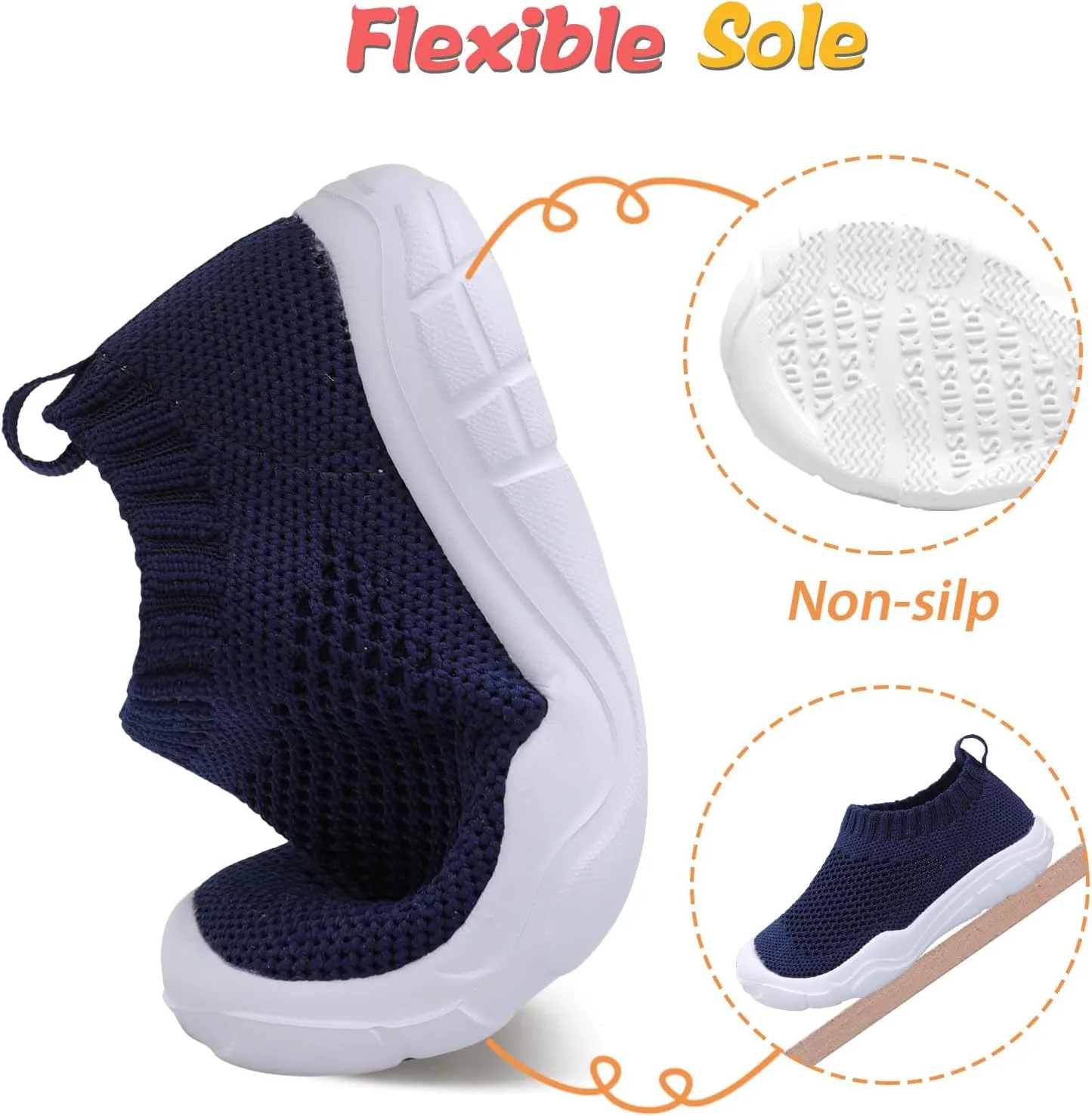 JOINFREE Toddler Boys Girls Sneaker Slip On Shoes Kids Lightweight Breathable Walking Shoes