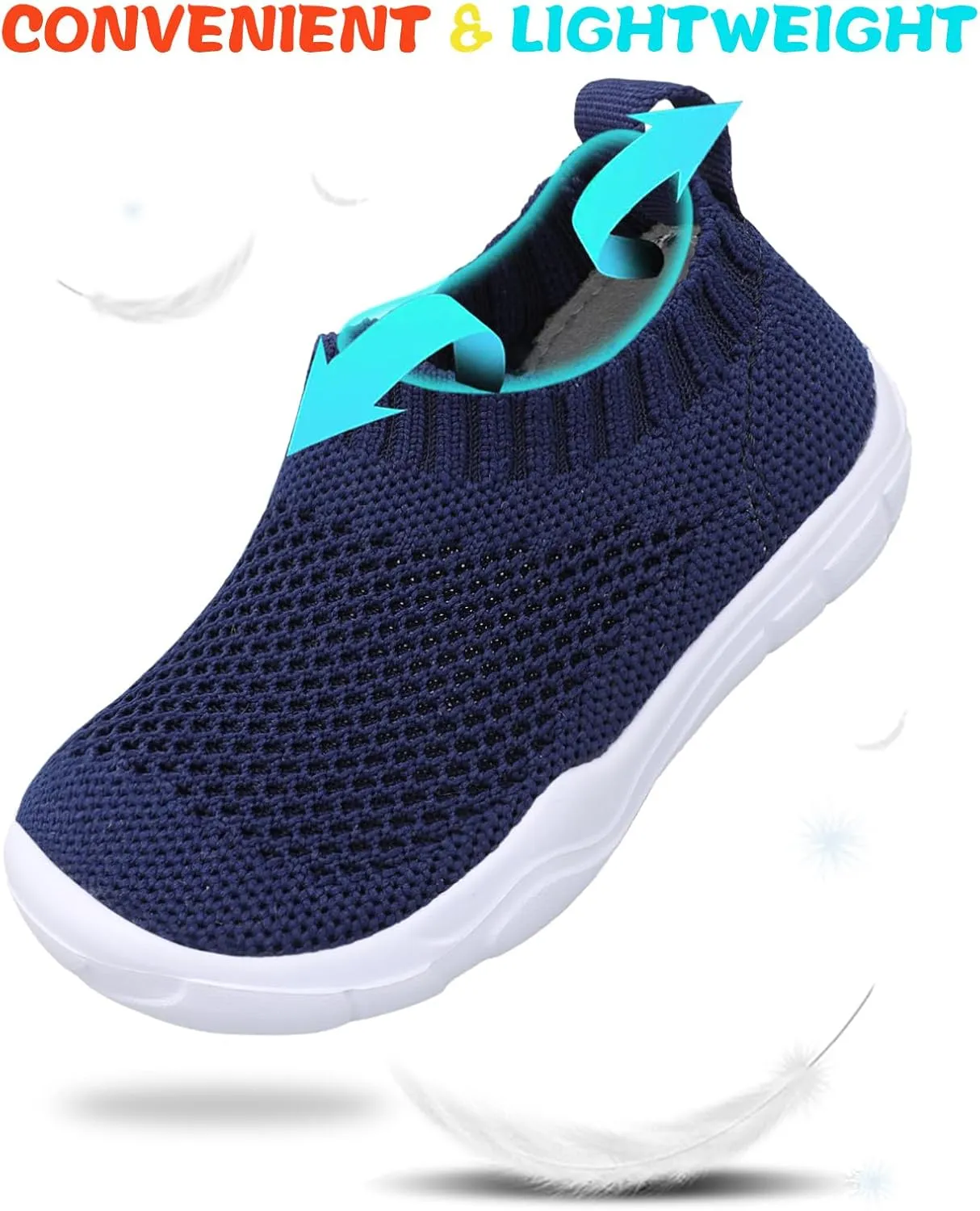JOINFREE Toddler Boys Girls Sneaker Slip On Shoes Kids Lightweight Breathable Walking Shoes