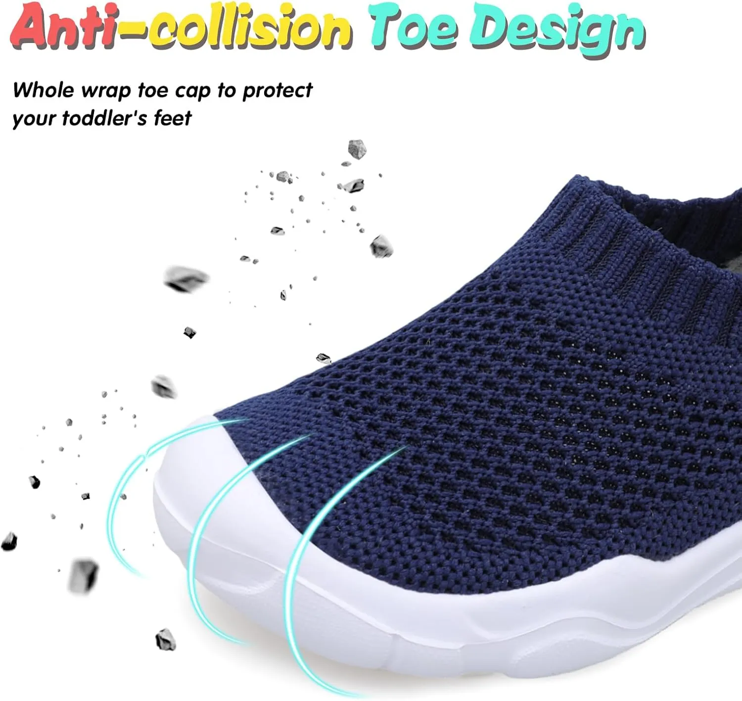 JOINFREE Toddler Boys Girls Sneaker Slip On Shoes Kids Lightweight Breathable Walking Shoes