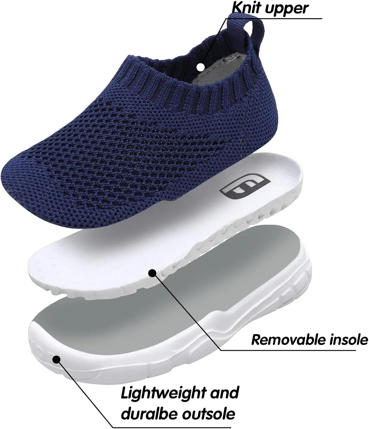 JOINFREE Toddler Boys Girls Sneaker Slip On Shoes Kids Lightweight Breathable Walking Shoes