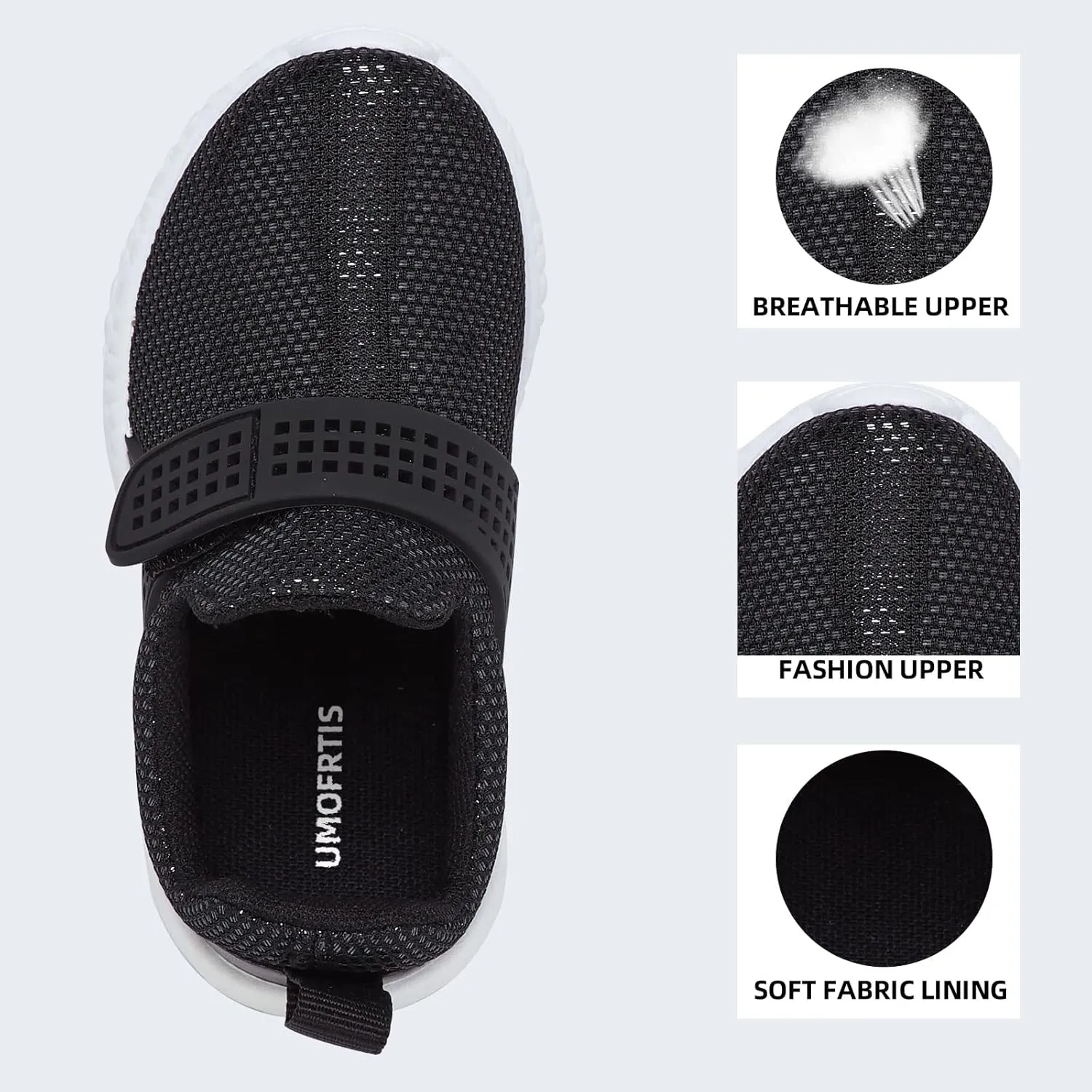 Kids' Sneakers Lightweight Breathable Walking Shoes Fashion Tape for Boys Girls Casual Shoes