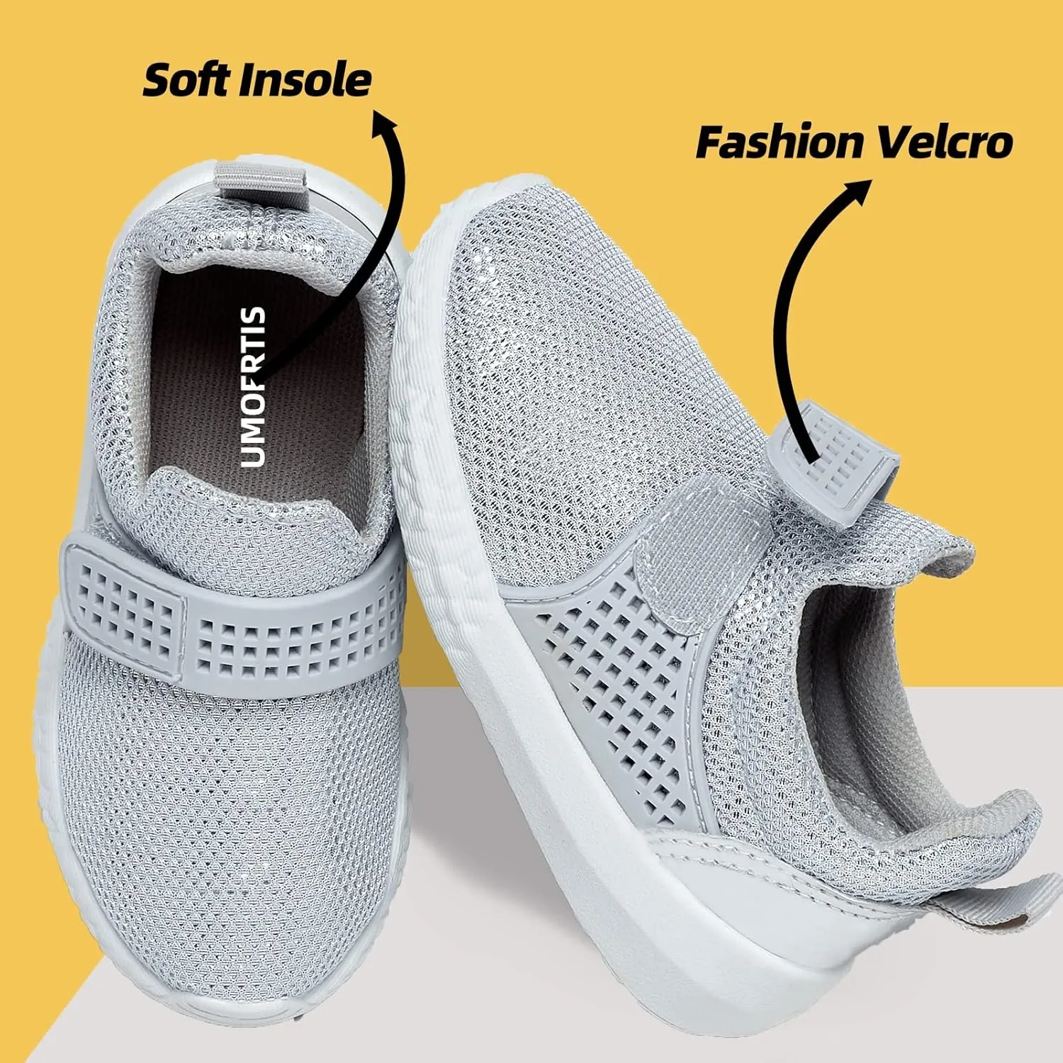 Kids' Sneakers Lightweight Breathable Walking Shoes Fashion Tape for Boys Girls Casual Shoes
