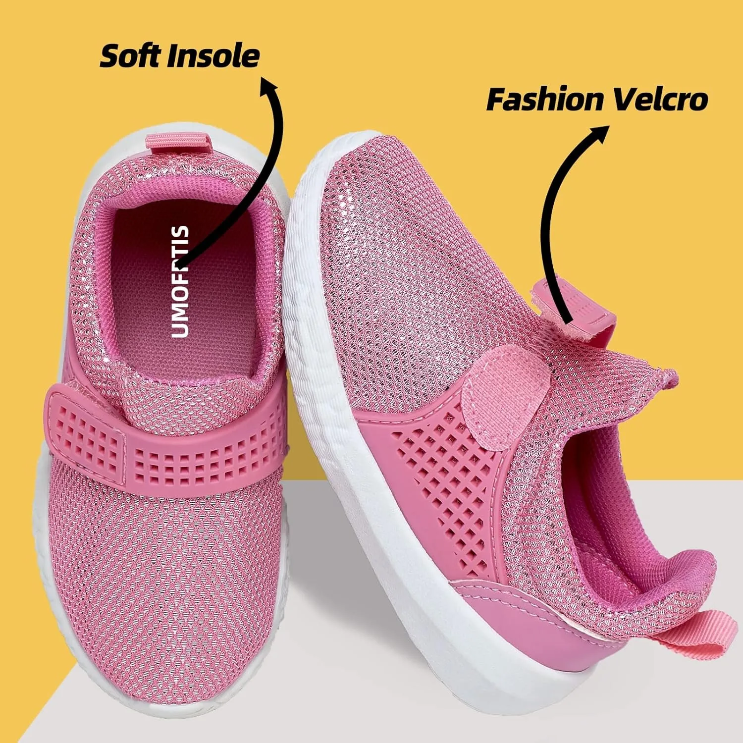 Kids' Sneakers Lightweight Breathable Walking Shoes Fashion Tape for Boys Girls Casual Shoes