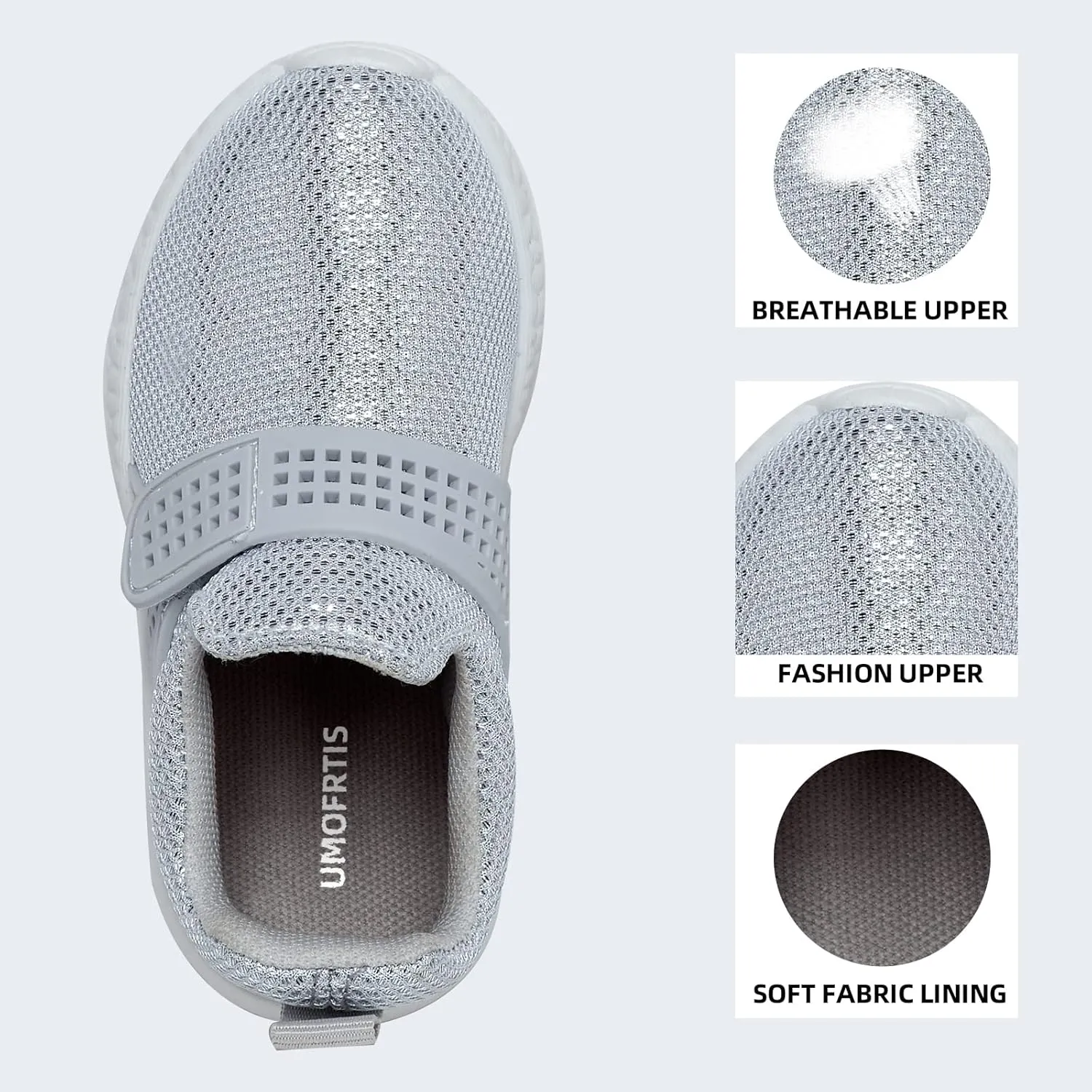 Kids' Sneakers Lightweight Breathable Walking Shoes Fashion Tape for Boys Girls Casual Shoes