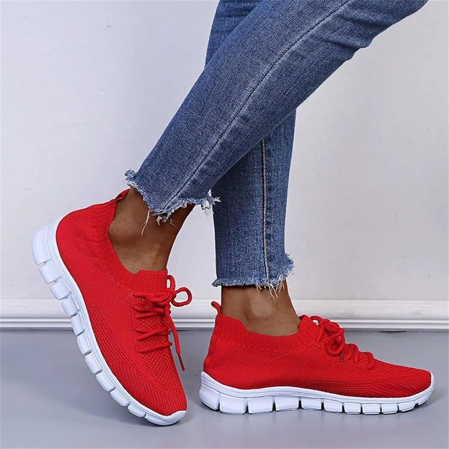 Lausiuoe Women's Fashion Sneakers Slip On Tennis Shoes Walking Sneakers Running Gym Athletic Workout Comfort Work Shoes