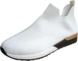 Lausiuoe Women's Fashion Sneakers Slip On Tennis Shoes Walking Sneakers Running Gym Athletic Workout Comfort Work Shoes