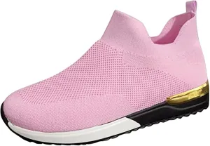 Lausiuoe Women's Fashion Sneakers Slip On Walking Shoes Lightweight Running Shoes Athletic Mesh Workout Casual Trainers