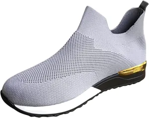 Lausiuoe Women's Fashion Sneakers Slip On Walking Shoes Lightweight Running Shoes Athletic Mesh Workout Casual Trainers