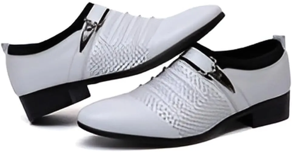 lilaBelle]【Hollow Design Dress Shoes Men's Versatile Business-Casual Leather Oxfords, Breathable Formal Footwear for Hot Climate, Day Comfort Work Shoes for Saudi Men