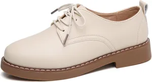 Loafers for Women Genuine Leather Women's Casual Flat Shoes Lace Up Sneakers for Everyday Comfort