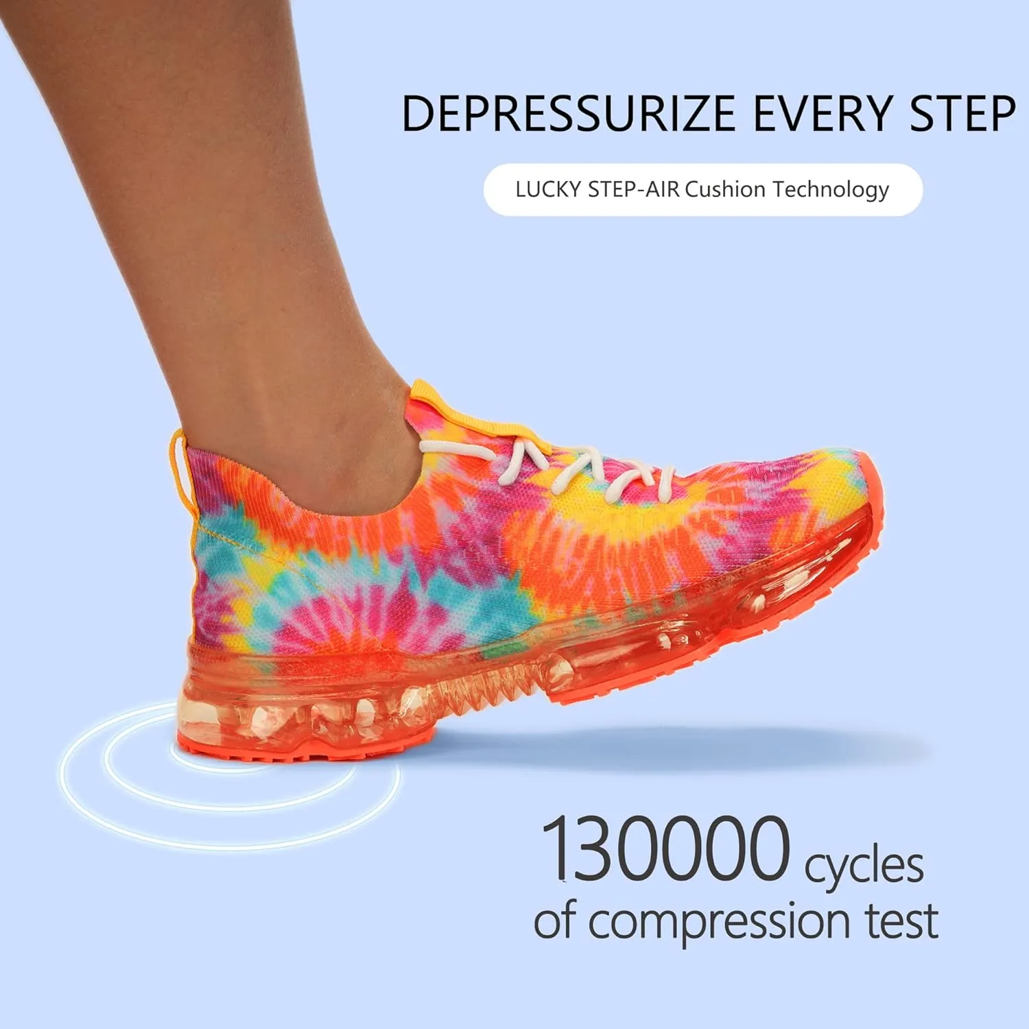 LUCKY STEP Women Air Cushion Fashion Sneakers Breathable Casual Comfortable Lightweight Walking Shoes