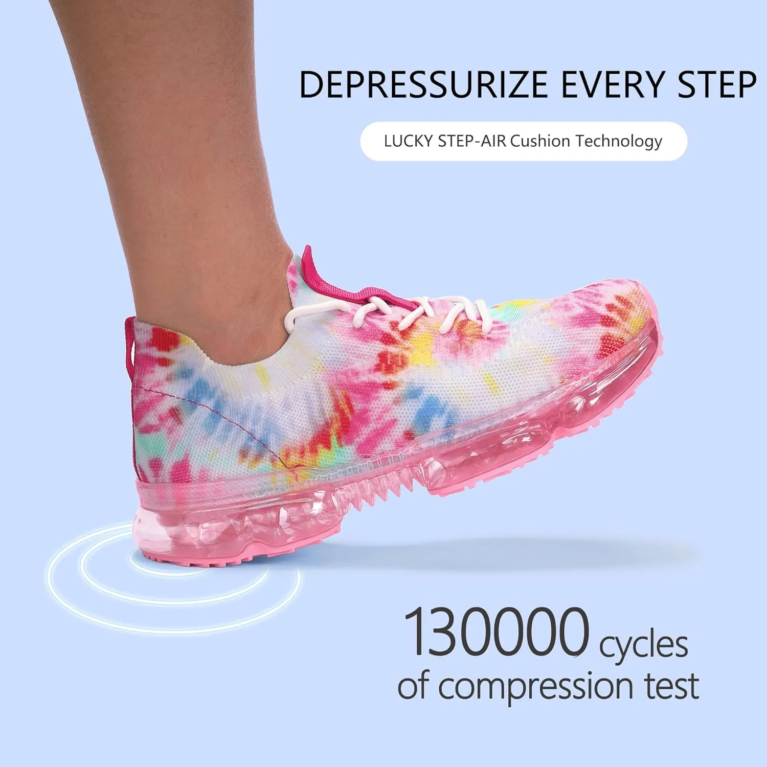 LUCKY STEP Women Air Cushion Fashion Sneakers Breathable Casual Comfortable Lightweight Walking Shoes