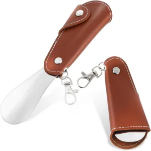 Lusofie Metal Shoe Horn Foldable Shoe Horn Travel Shoe Horn Short Mini Shoe Horns for Men Women Kids