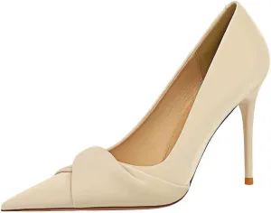 LUXINYU,Women Pointed Toe Heels Fashion Elegant Banquet Bow Ladies Pumps,Shallow Stiletto Heeled Dress Comfort Work Shoes