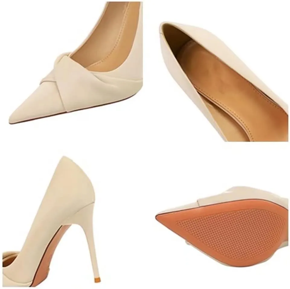 LUXINYU,Women Pointed Toe Heels Fashion Elegant Banquet Bow Ladies Pumps,Shallow Stiletto Heeled Dress Comfort Work Shoes