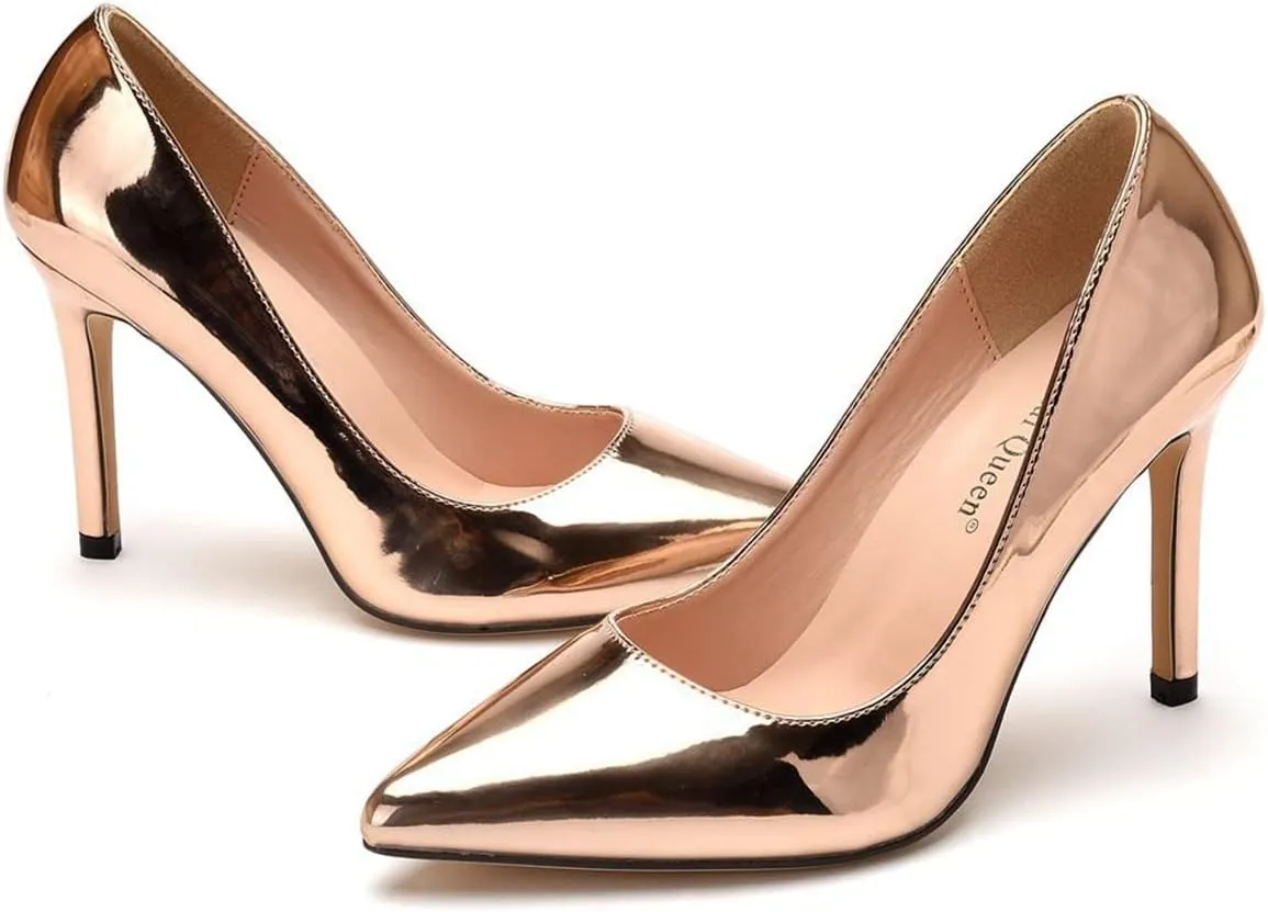 LUXINYU,Women Pointed Toe Heels Fashion Elegant Shallow Solid Ladies Pumps Sexy Stiletto Leather Heeled Dress Shoes Comfort Work Shoes