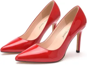 LUXINYU,Women Pointed Toe Heels Fashion Elegant Shallow Solid Ladies Pumps Sexy Stiletto Leather Heeled Dress Shoes Comfort Work Shoes