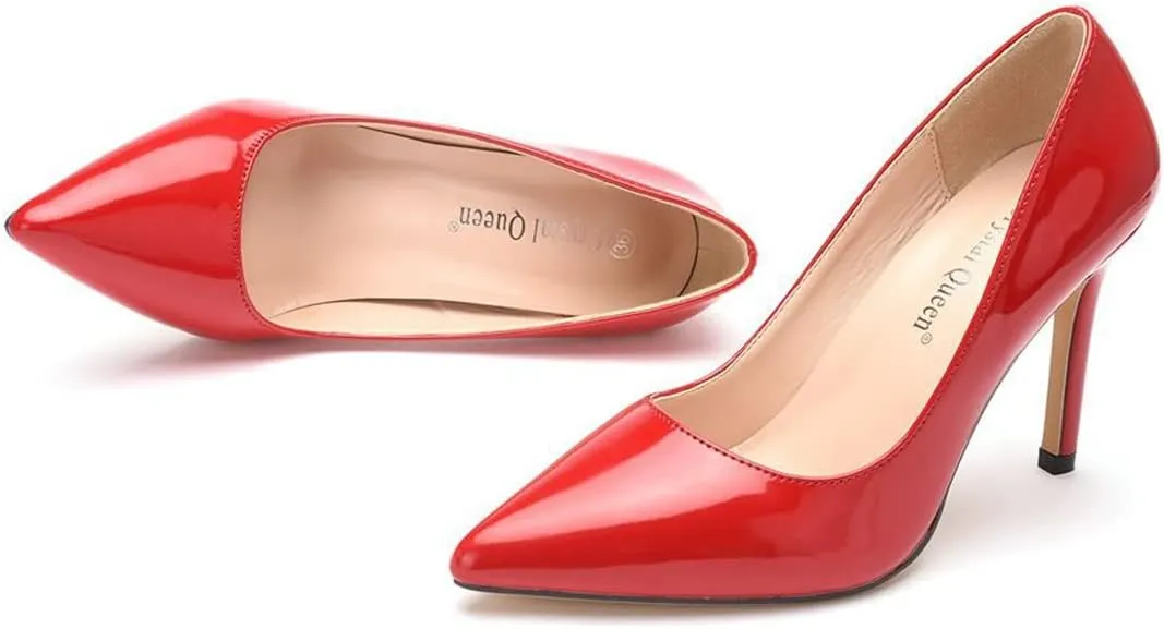 LUXINYU,Women Pointed Toe Heels Fashion Elegant Shallow Solid Ladies Pumps Sexy Stiletto Leather Heeled Dress Shoes Comfort Work Shoes
