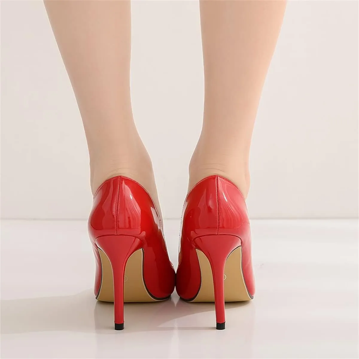 LUXINYU,Women Pointed Toe Heels Fashion Elegant Shallow Solid Ladies Pumps Sexy Stiletto Leather Heeled Dress Shoes Comfort Work Shoes