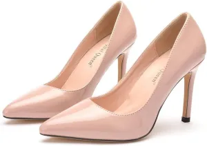LUXINYU,Women Pointed Toe Heels Fashion Elegant Shallow Solid Ladies Pumps Sexy Stiletto Leather Heeled Dress Shoes Comfort Work Shoes