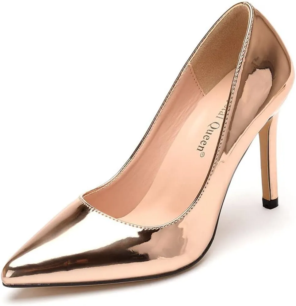LUXINYU,Women Pointed Toe Heels Fashion Elegant Shallow Solid Ladies Pumps Sexy Stiletto Leather Heeled Dress Shoes Comfort Work Shoes
