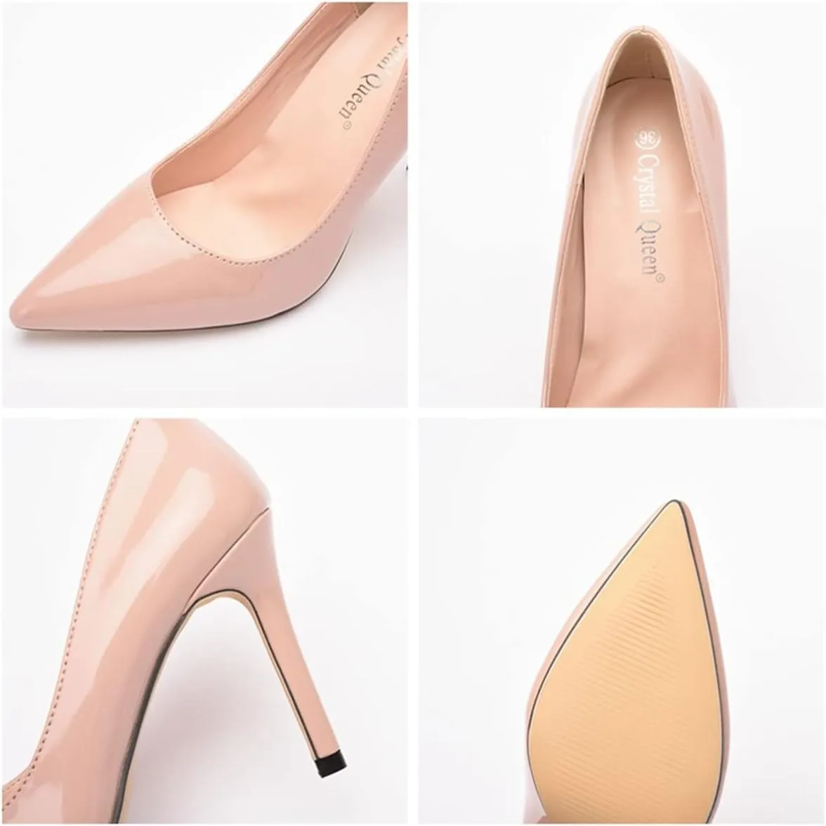 LUXINYU,Women Pointed Toe Heels Fashion Elegant Shallow Solid Ladies Pumps Sexy Stiletto Leather Heeled Dress Shoes Comfort Work Shoes