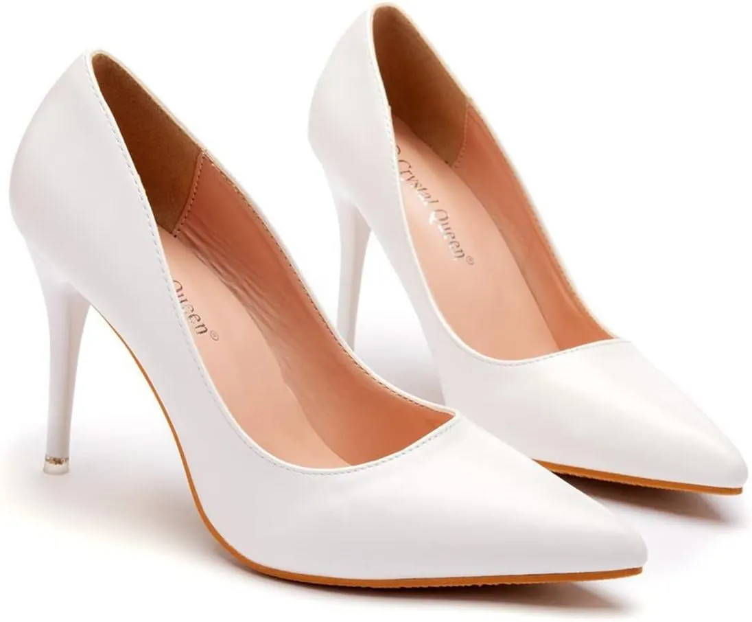 LUXINYU,Women Pointed Toe Heels Fashion Elegant Shallow Solid Ladies Pumps Sexy Stiletto Leather Heeled Dress Shoes Comfort Work Shoes