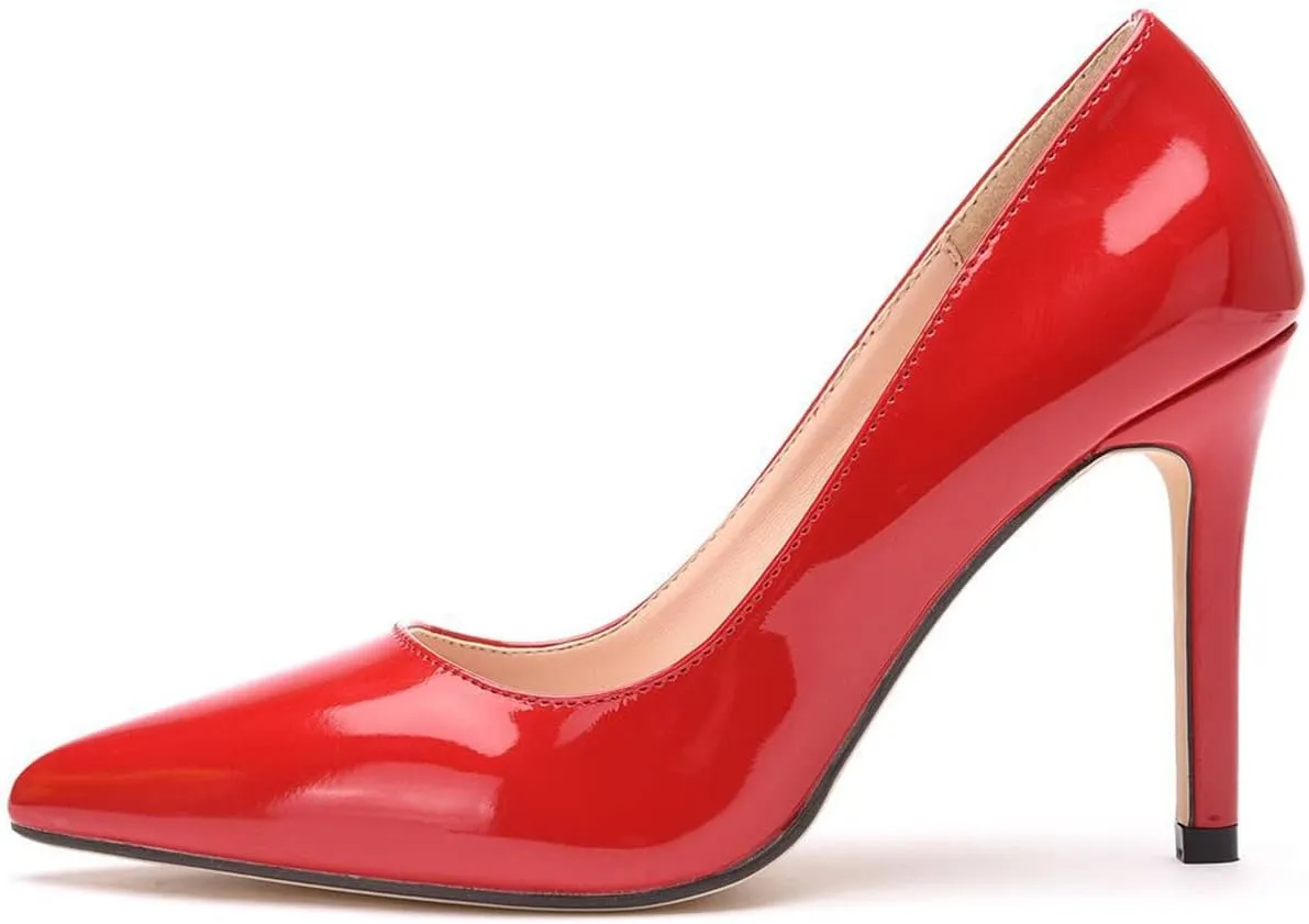LUXINYU,Women Pointed Toe Heels Fashion Elegant Shallow Solid Ladies Pumps Sexy Stiletto Leather Heeled Dress Shoes Comfort Work Shoes
