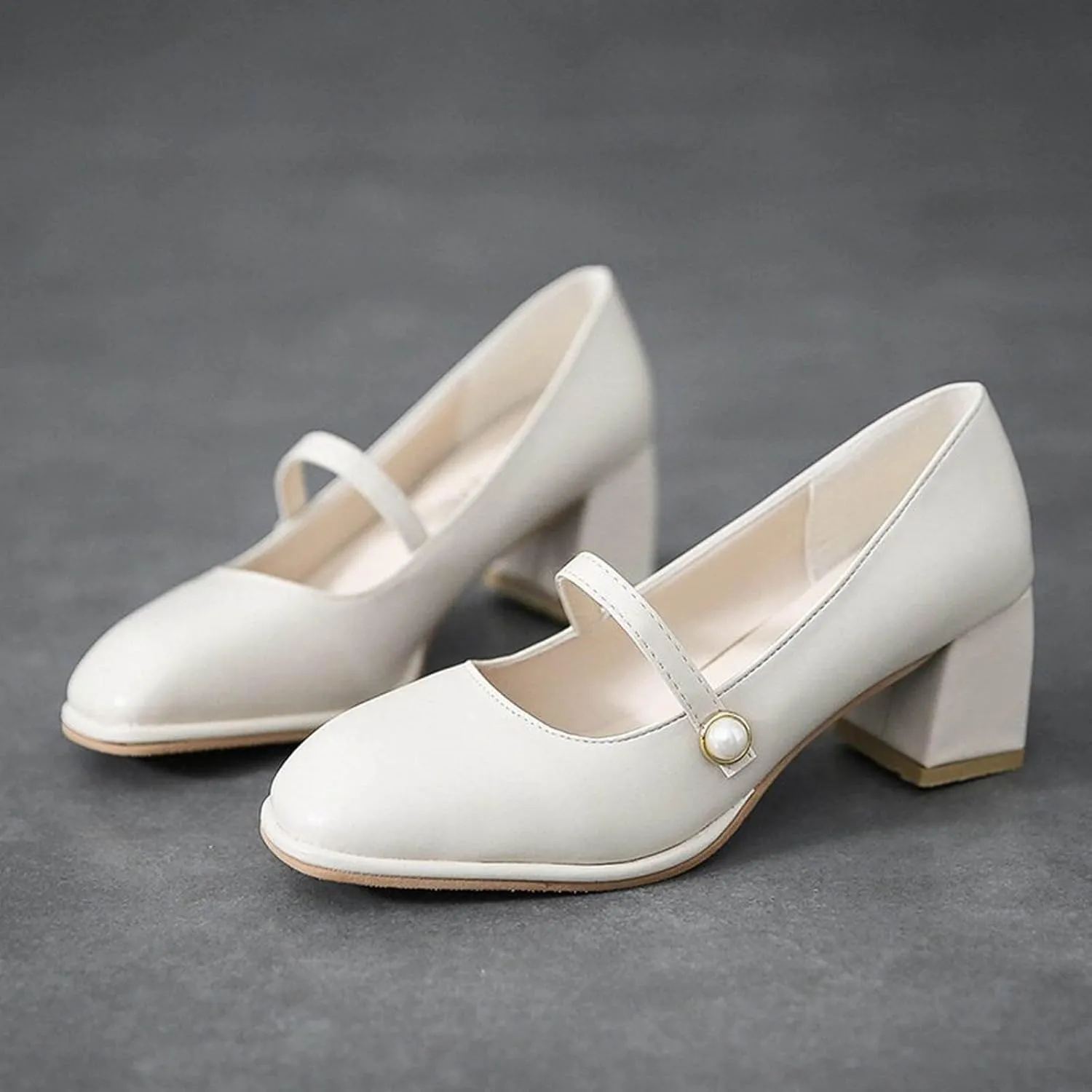 Mary Jane Shoes Women Block Heel Dress Shoes Casual Closed Toe Pumps Chunky Mary Janes Heels Elegant Office Loafers