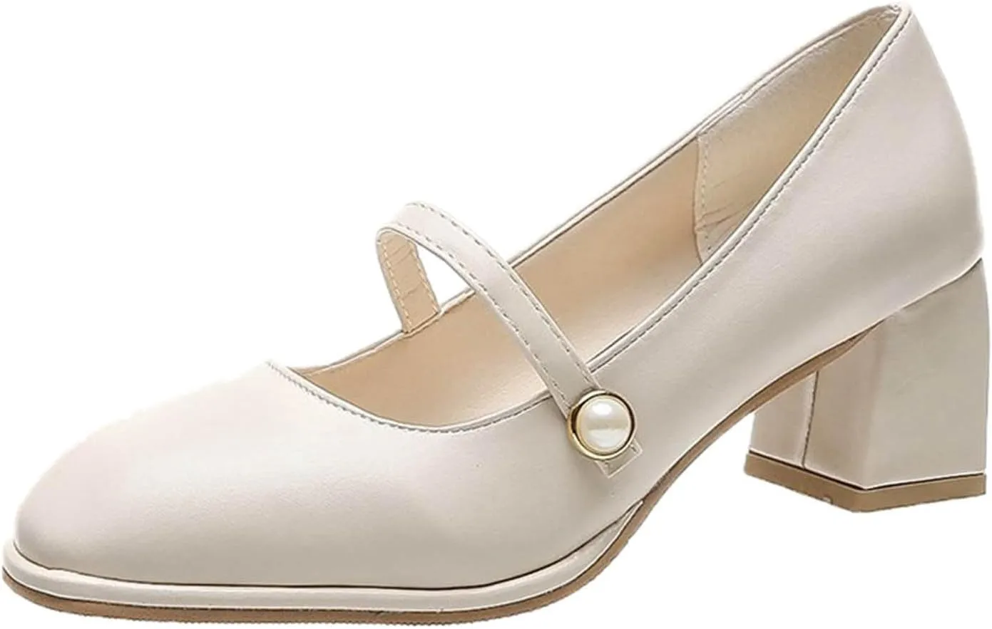 Mary Jane Shoes Women Block Heel Dress Shoes Casual Closed Toe Pumps Chunky Mary Janes Heels Elegant Office Loafers