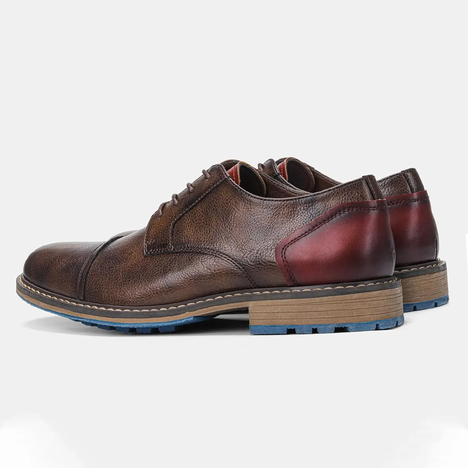 Men Leather Wingtip Oxfords Orthopedic Dress Shoes Casual Classic Comfortable Non Slip Business Office Loafers Derby Shoes
